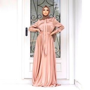 Muslim Satin Women Dress Arabic